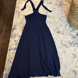 Banana republic, maxi, crêpe, halter, dress,  Navy